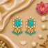 Aqua Bloom 925 Sterling Silver Pearl Charm Earrings