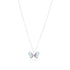 Aqua Blue Butterfly Rhodium Plated Chain Pendants