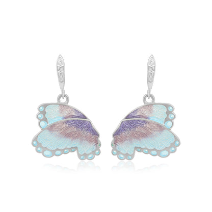 925 Aqua Blue Butterfly Hook Silver Earrings for Women - Nature Inspired Jewellery