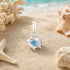 Aqua Dolphin 925 Sterling Silver Crystal Glow Pendant