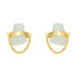 Aquamarine Chain Drop 925 Gold Plated Earrings