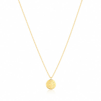 Aquarius Zodiac Symbol 925 Sterling Silver Golden Chain Pendant for Women