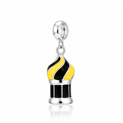 Arabian Lantern 925 Sterling Silver Enamel Charm Pendant
