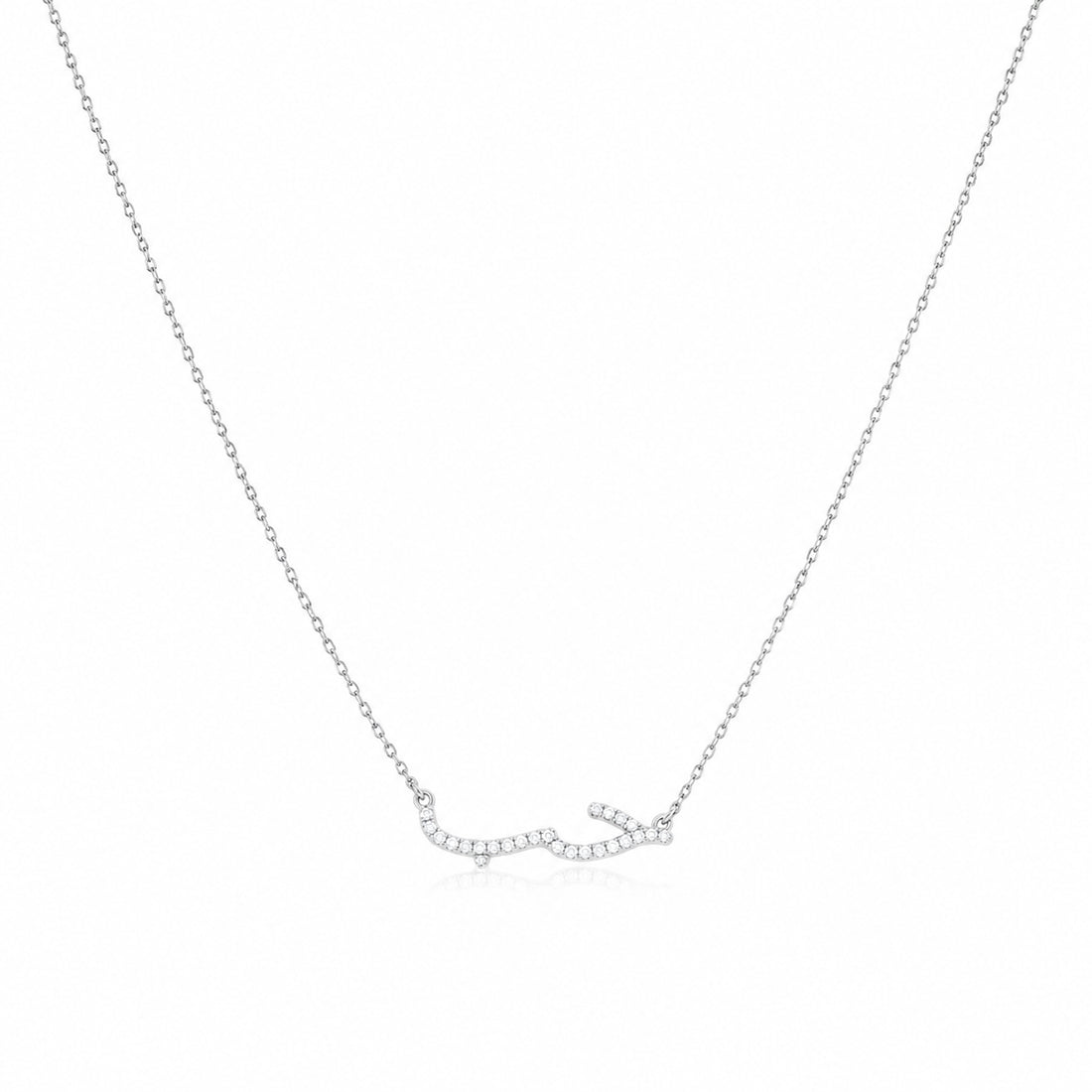 Arabic Love Script 925 Sterling Silver Chain Pendant for Women