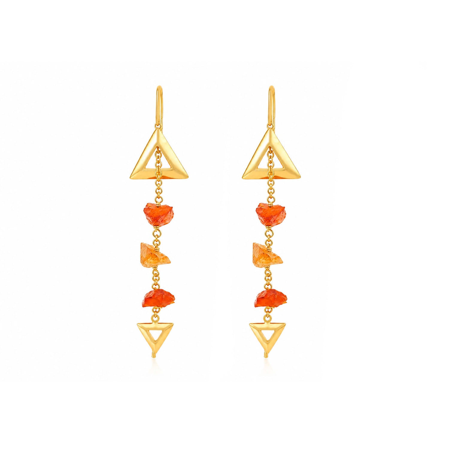 Artisan Coral Dangle 925 Sterling Silver Earrings