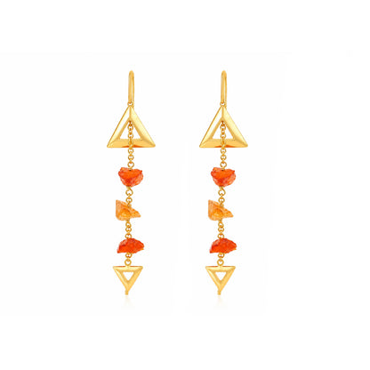 Artisan Coral Dangle 925 Sterling Silver Earrings