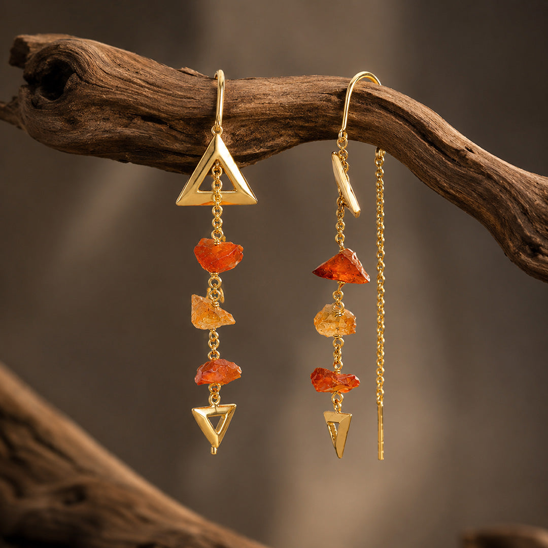 Artisan Coral Dangle 925 Sterling Silver Earrings