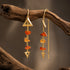 Artisan Coral Dangle 925 Sterling Silver Earrings