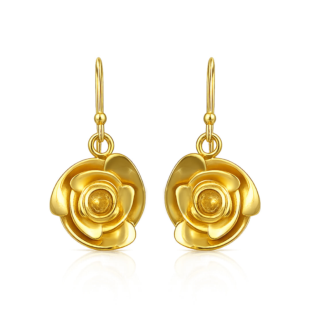Artisan Floral Glow 925 Sterling Silver Earrings