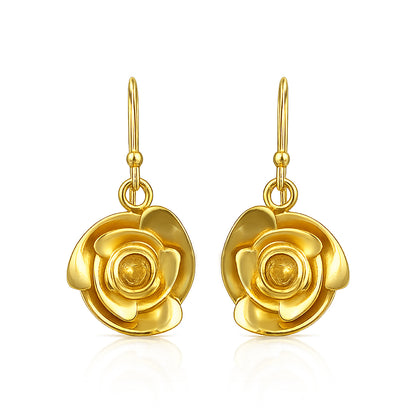 Artisan Floral Glow 925 Sterling Silver Earrings