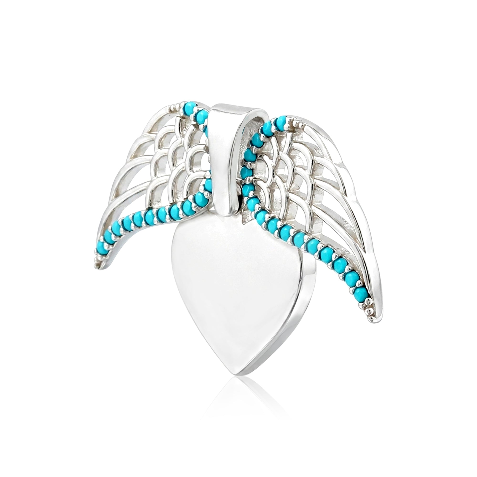 Artistic Blue Heart 925 Sterling Silver Pendant for Women
