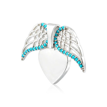 Artistic Blue Heart 925 Sterling Silver Pendant for Women