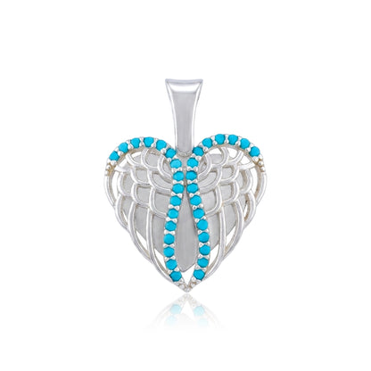 Artistic Blue Heart 925 Sterling Silver Pendant for Women