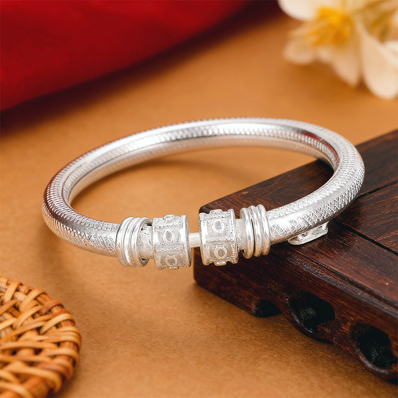 Artistic Carved Design 925 Sterling Silver Bracelet for Men