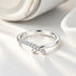 Asymmetrical Criss-Cross Pave Sterling Silver Ring