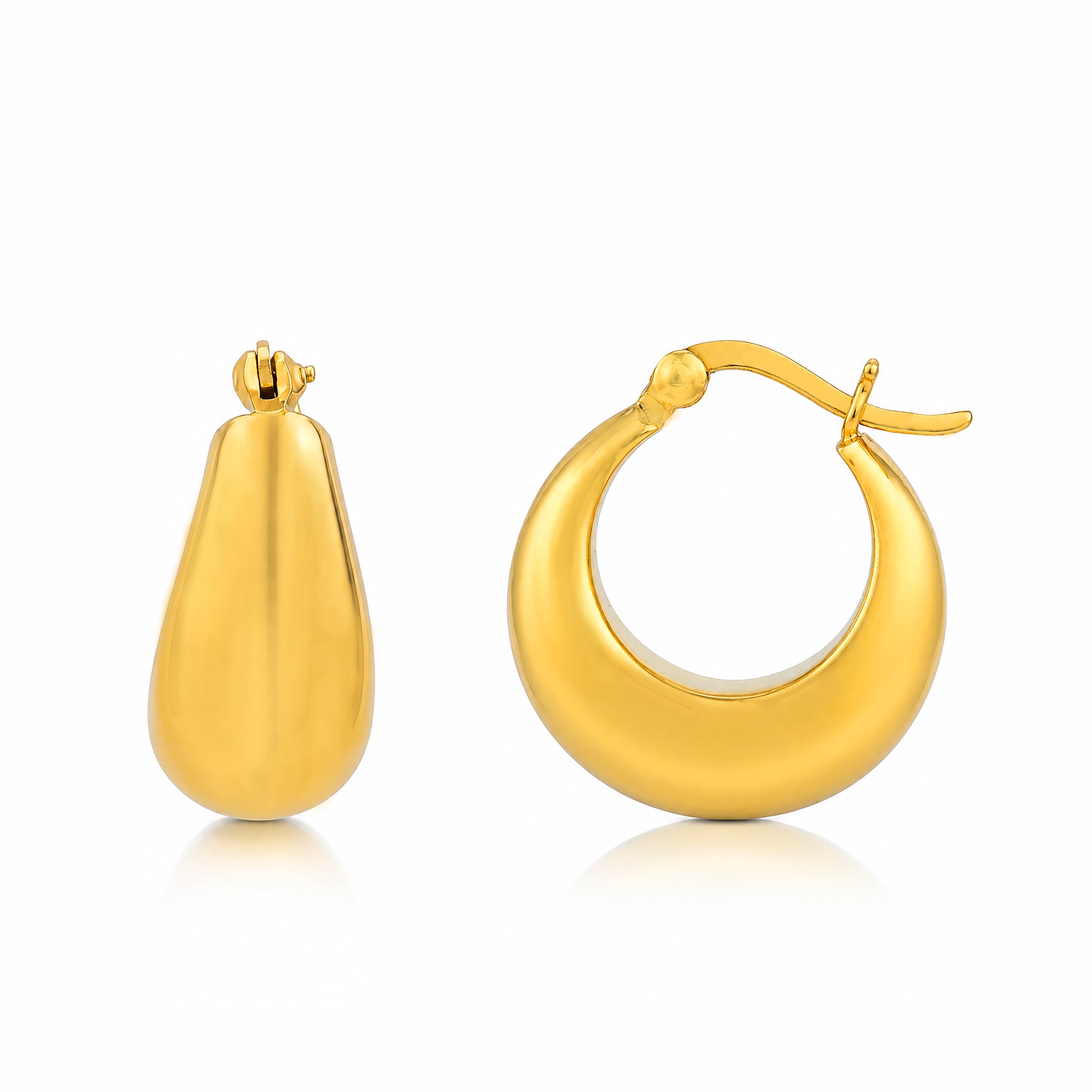 Aurelia Glossy Gold Teardrop Hoop Earrings