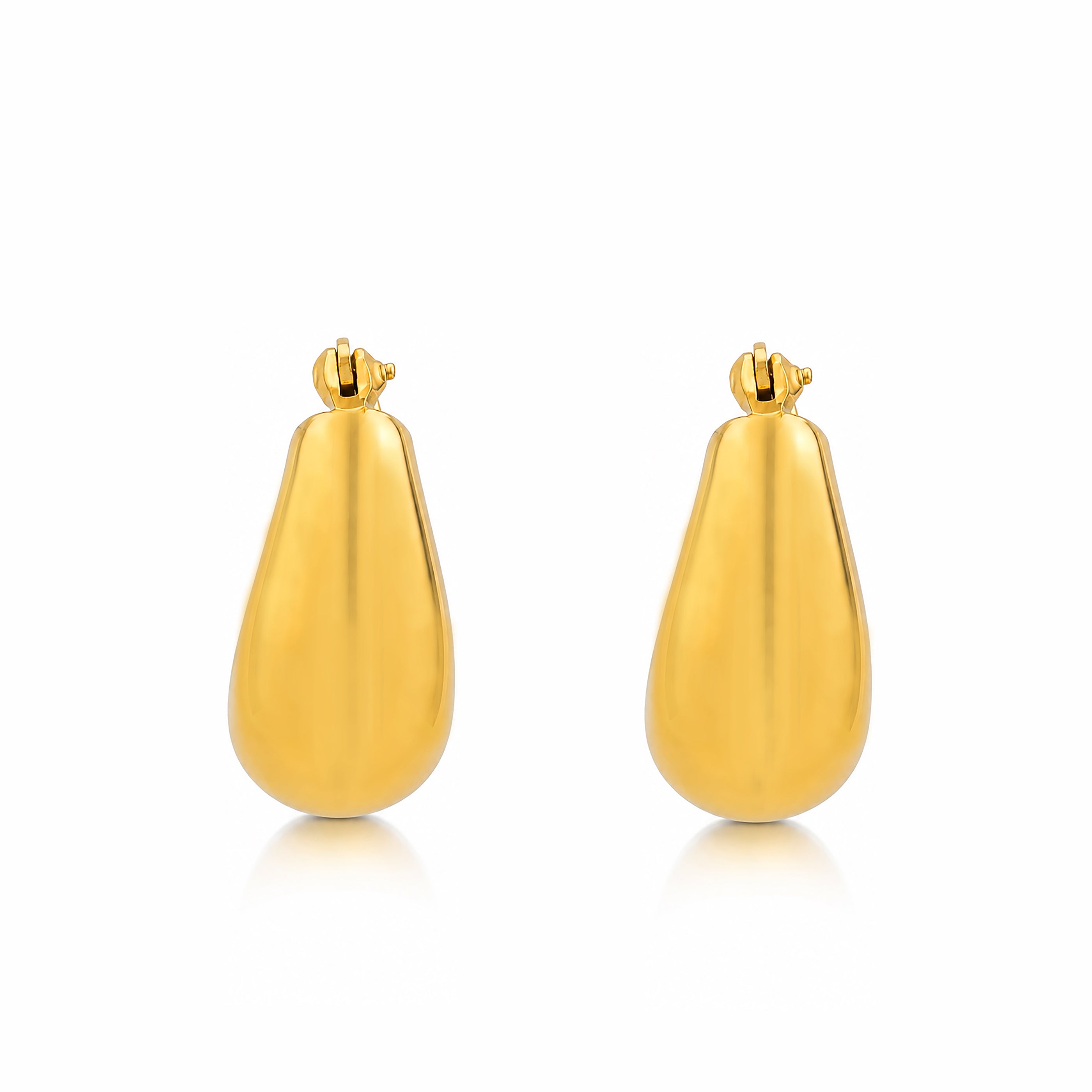 Aurelia Glossy Gold Teardrop Hoop Earrings
