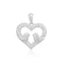 Avian Love Rhodium Plated Crystal Heart Pendants