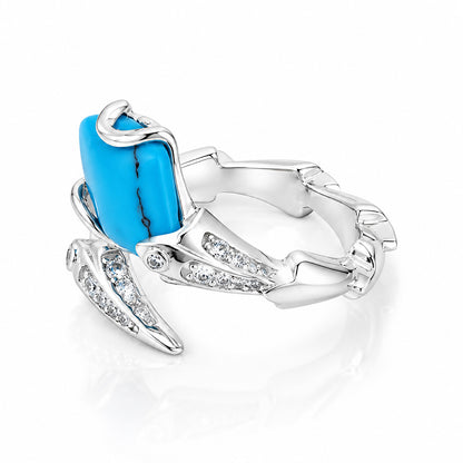 Azure Lagoon Beauty 925 Sterling Silver Designer Ring