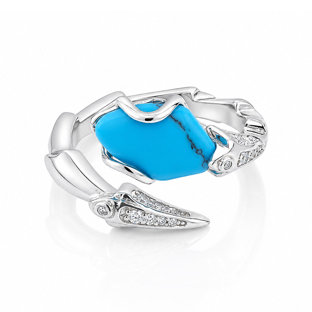 Azure Lagoon Beauty 925 Sterling Silver Designer Ring