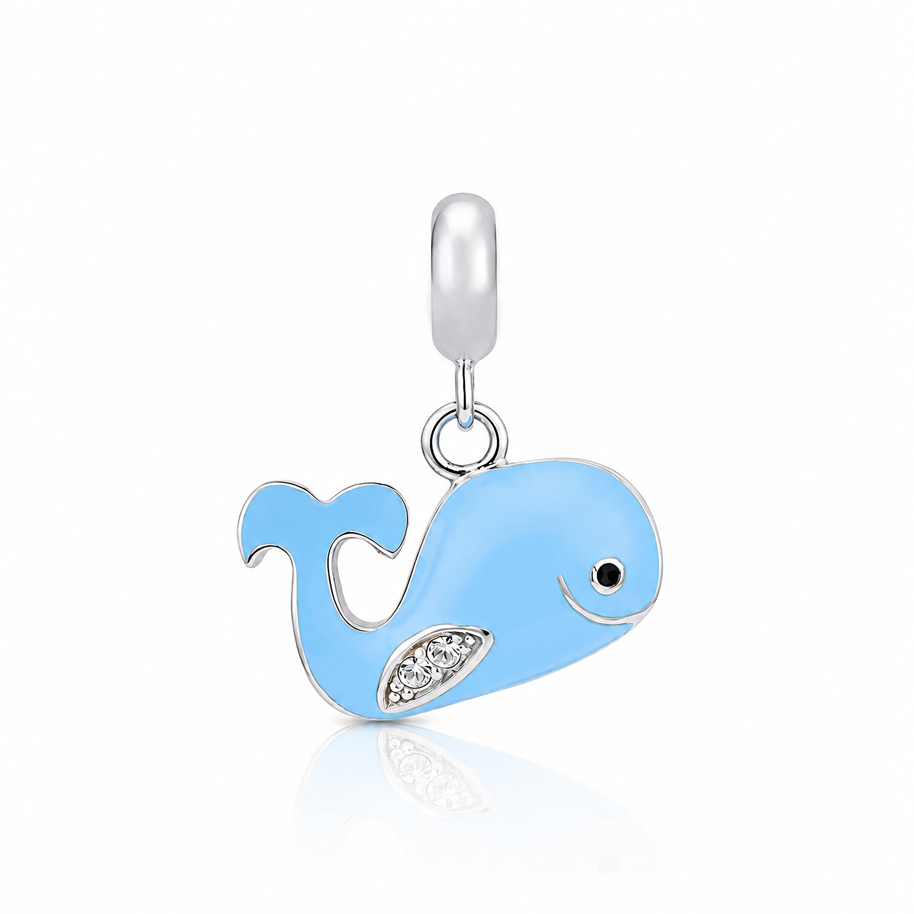 Azure Whale 925 Sterling Silver Charm Pendant