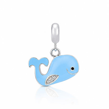 Azure Whale 925 Sterling Silver Charm Pendant
