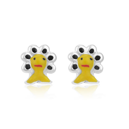 Baby Chick Enamel 925 Sterling Silver Stud
