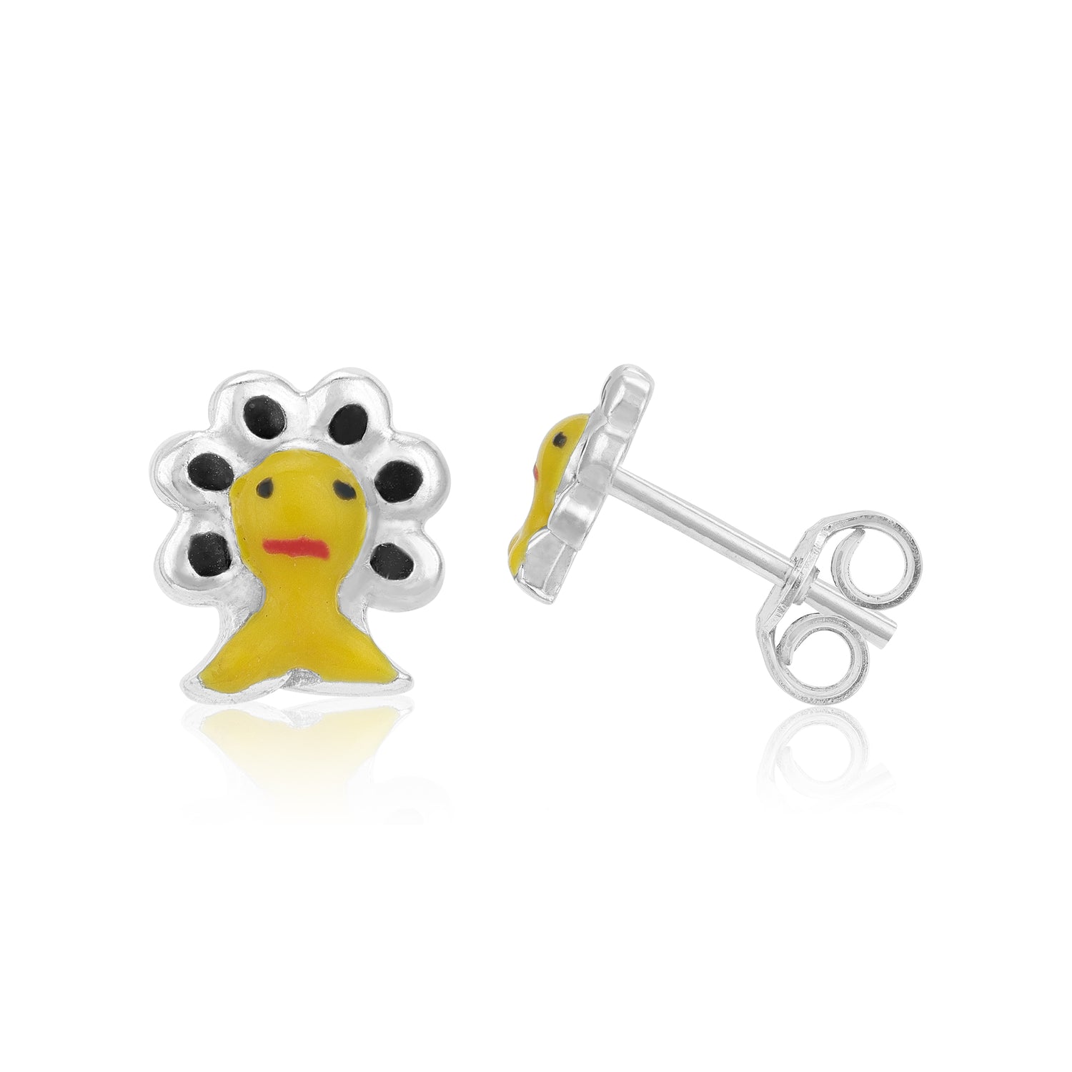 Baby Chick Enamel 925 Sterling Silver Stud