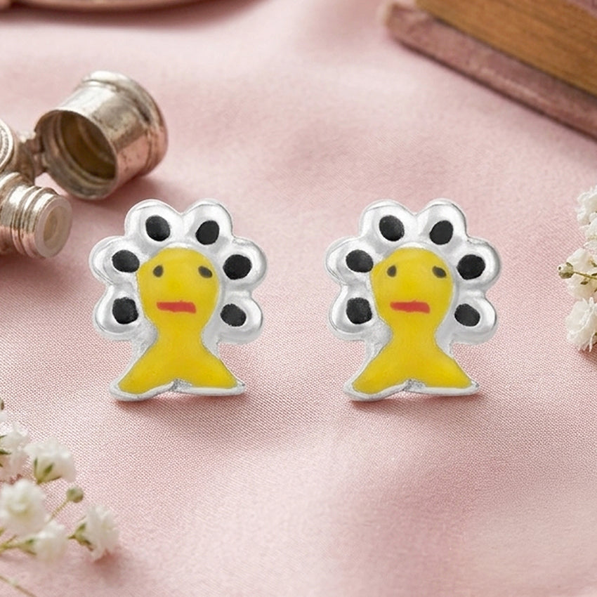 Baby Chick Enamel 925 Sterling Silver Stud