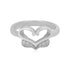 Beautiful Heart Rhodium Plated Glimmering Stone Rings