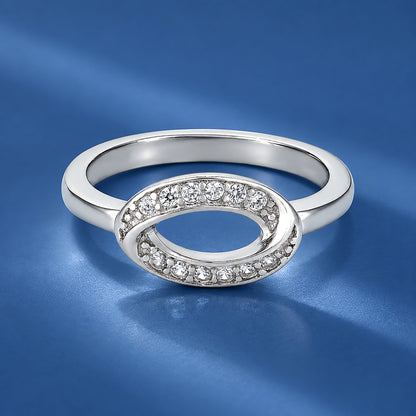Beautiful Twisted Oval 925 Sterling Silver Ring for Women