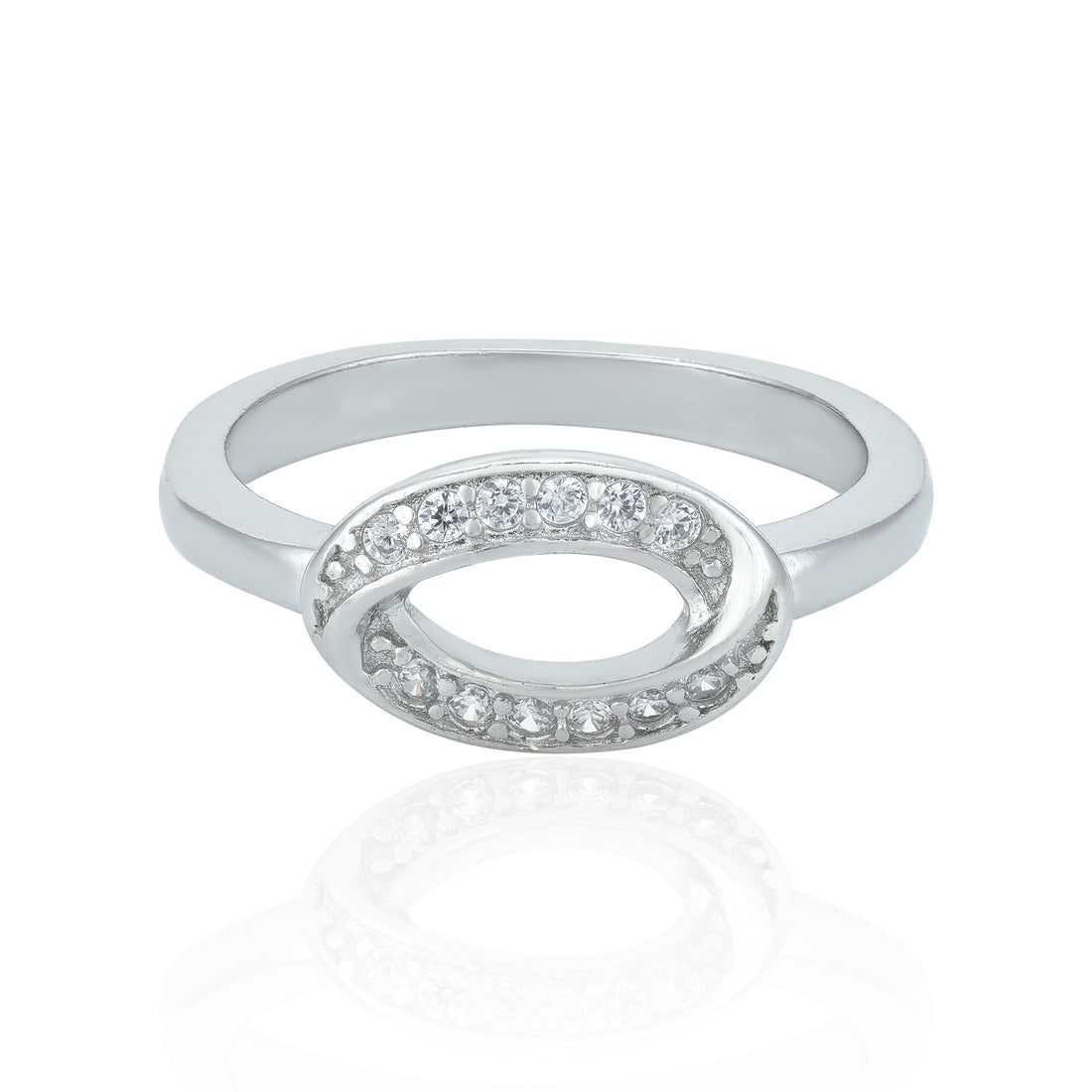 Beautiful Twisted Oval 925 Sterling Silver Ring for Women