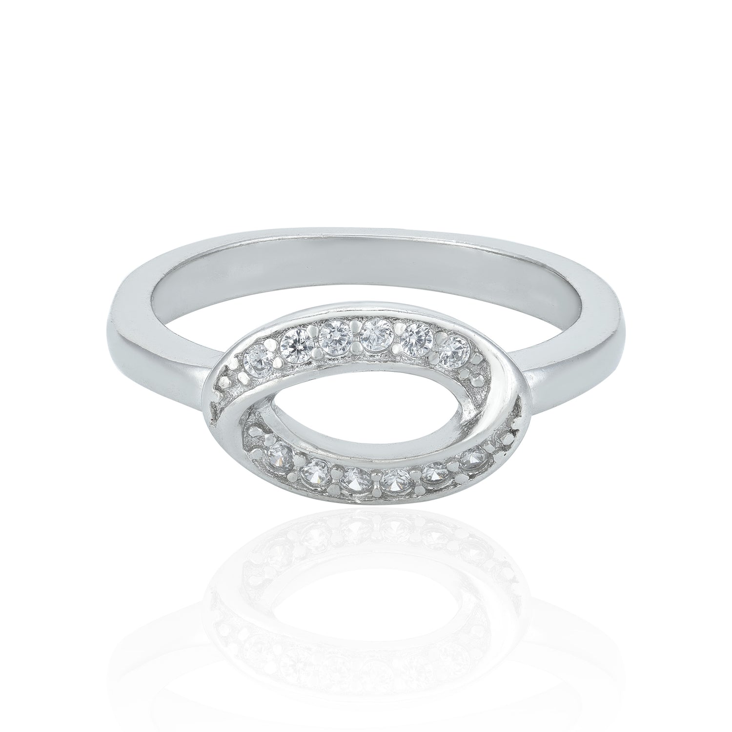 Beautiful Twisted Oval 925 Sterling Silver Ring for Women