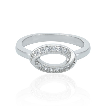 Beautiful Twisted Oval 925 Sterling Silver Ring for Women