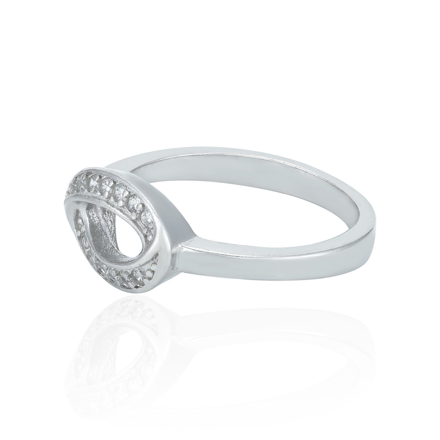 Beautiful Twisted Oval 925 Sterling Silver Ring for Women