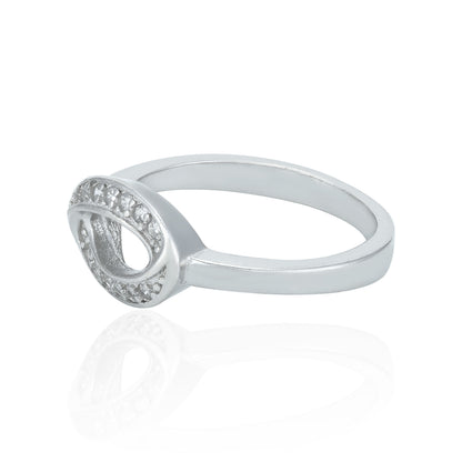 Beautiful Twisted Oval 925 Sterling Silver Ring for Women