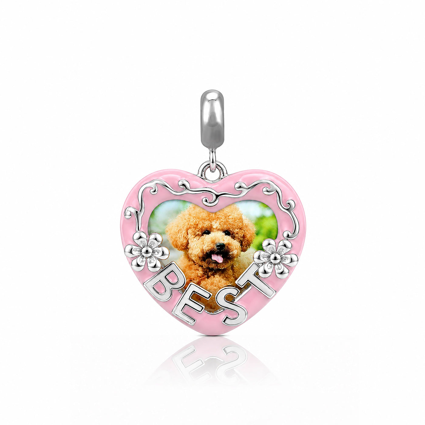 Best Friend 925 Sterling Silver Puppy Heart Pendant