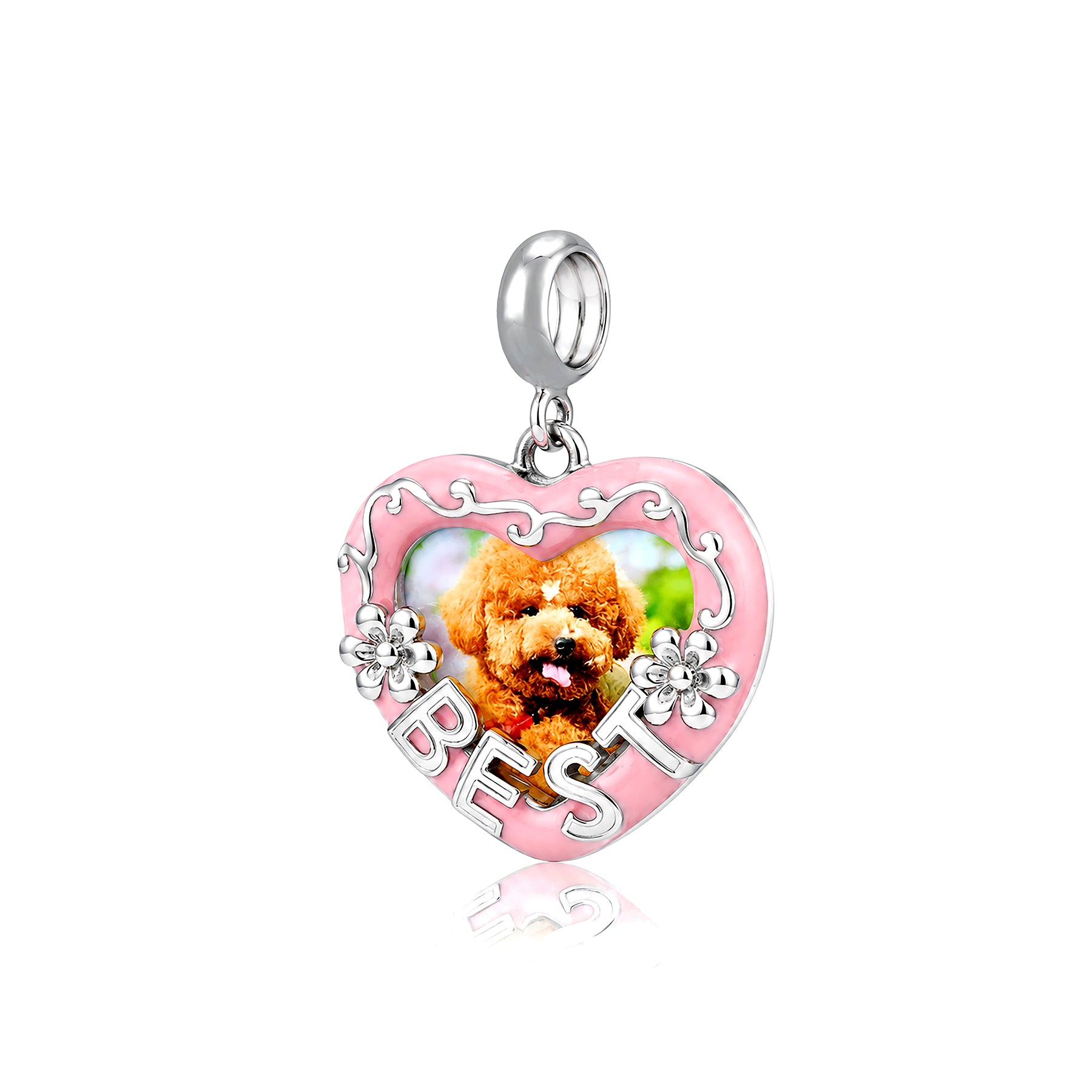 Best Friend 925 Sterling Silver Puppy Heart Pendant