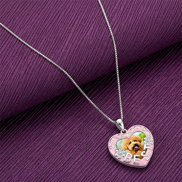 Best Friend 925 Sterling Silver Puppy Heart Pendant