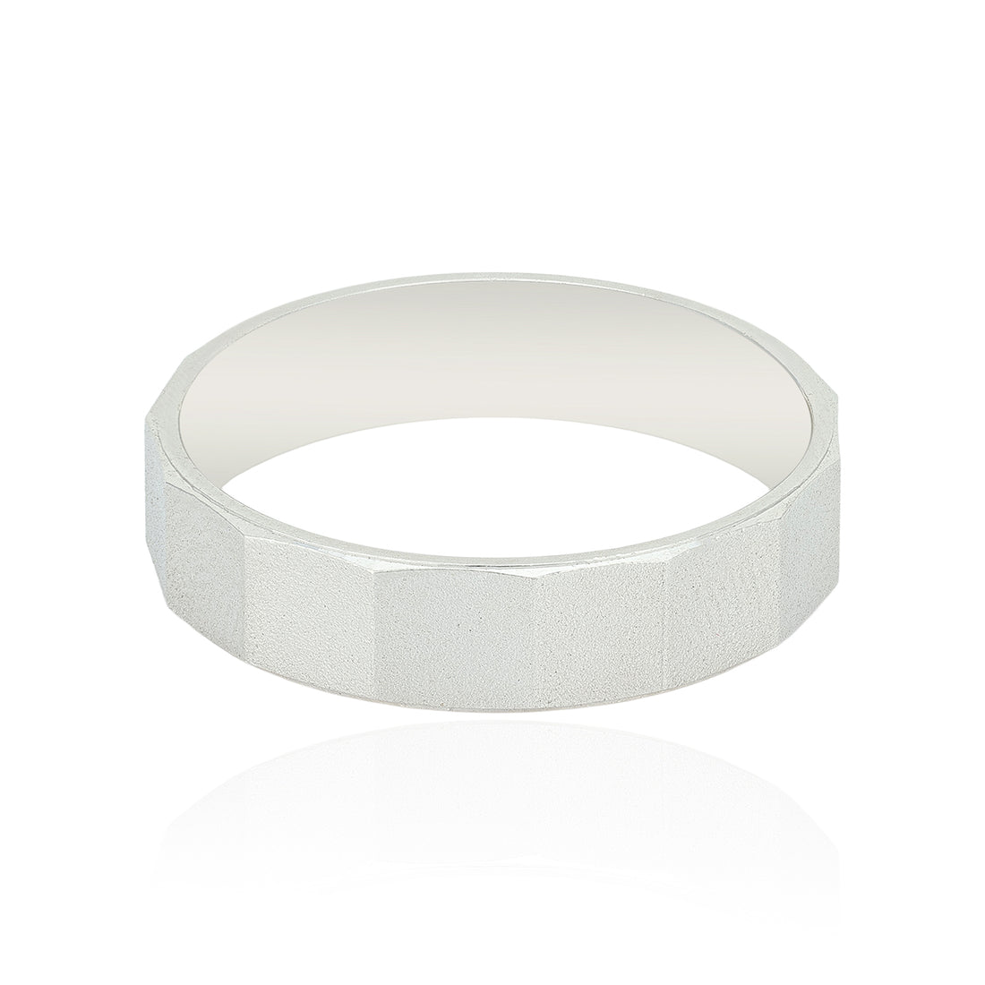 Beveled Edge 925 Sterling Silver Ring For Men