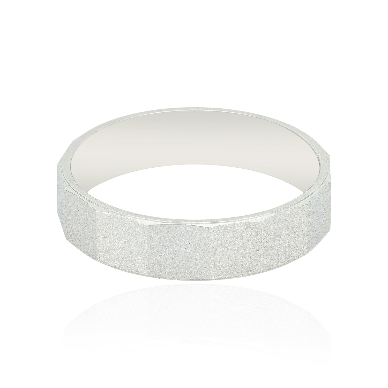 Beveled Edge 925 Sterling Silver Ring For Men
