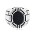 Black Agate Signet Sterling Silver Ring