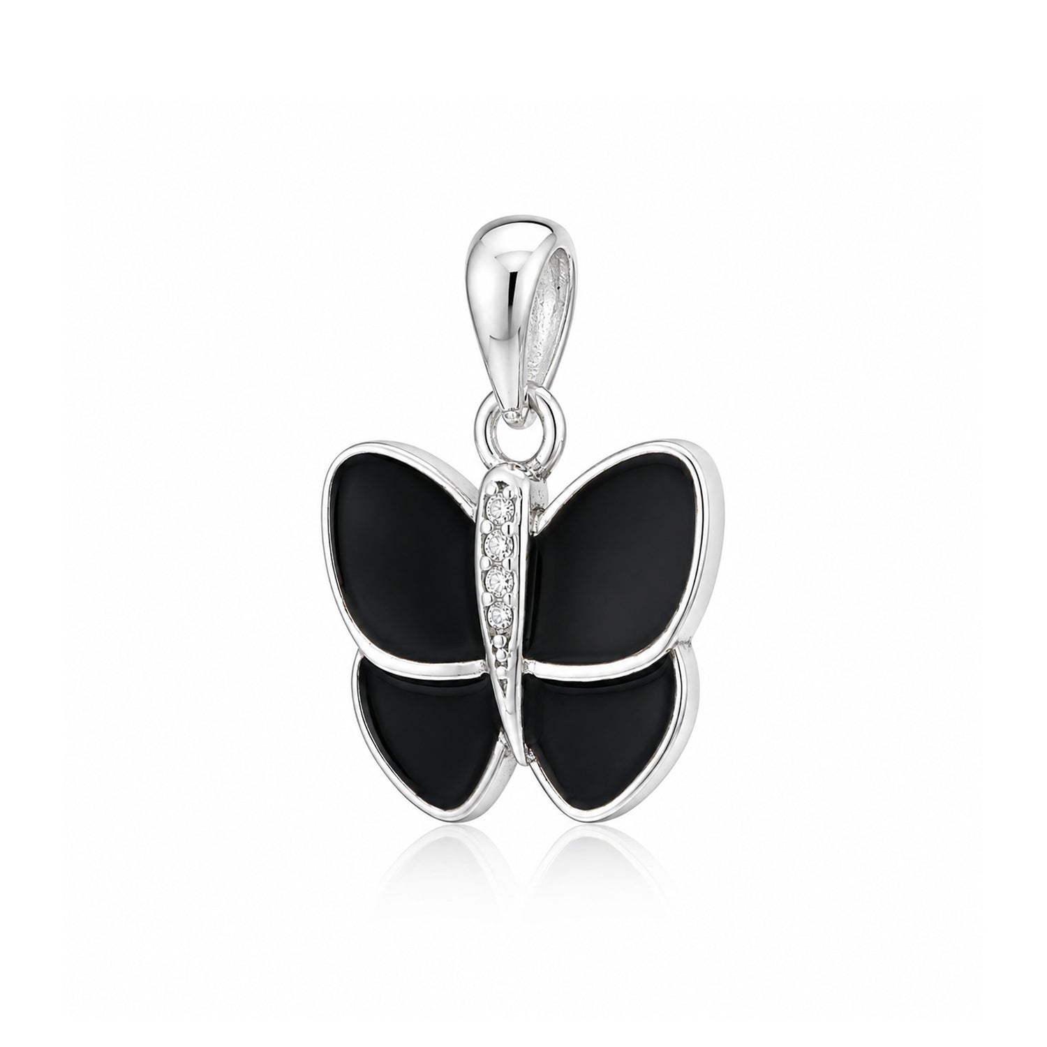 Black Butterfly 925 Sterling Silver Beauty Pendant