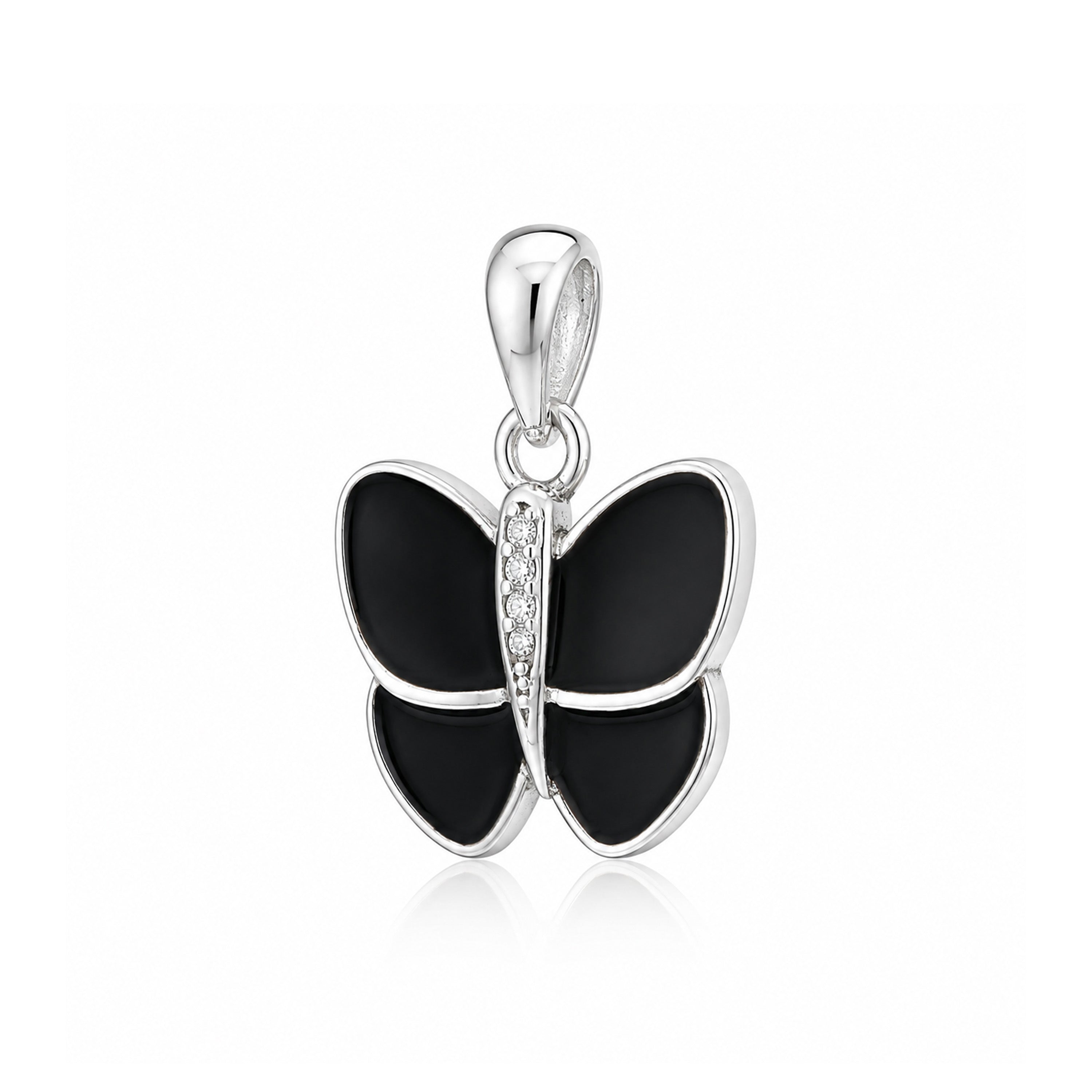 Black Butterfly 925 Sterling Silver Beauty Pendant