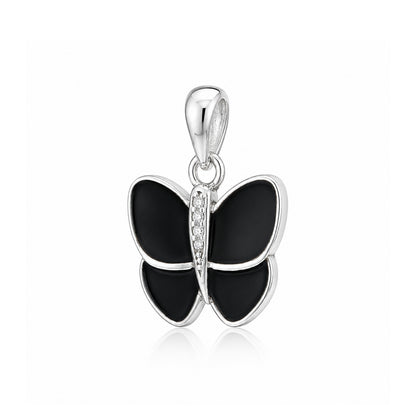 Black Butterfly 925 Sterling Silver Beauty Pendant