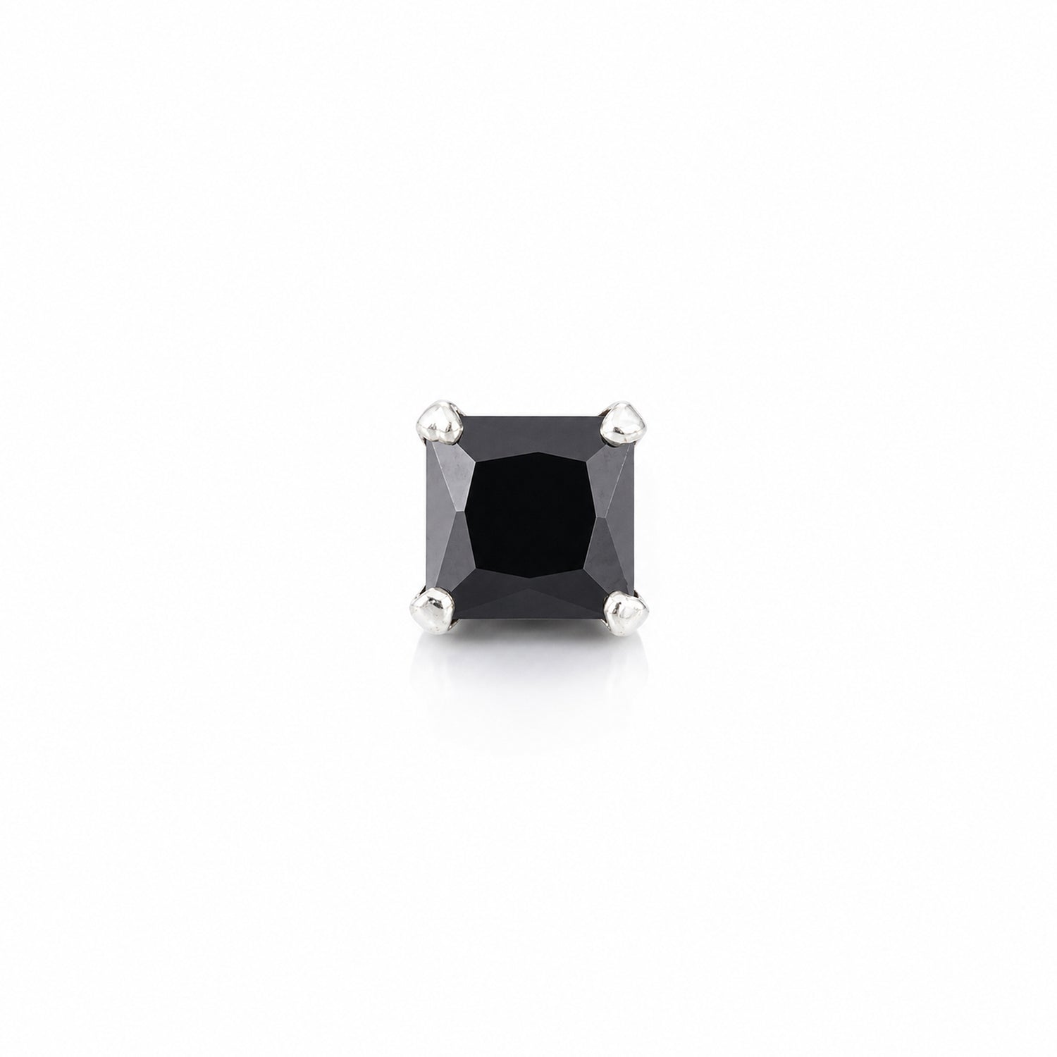 Black square Gemstone silver Nosepin