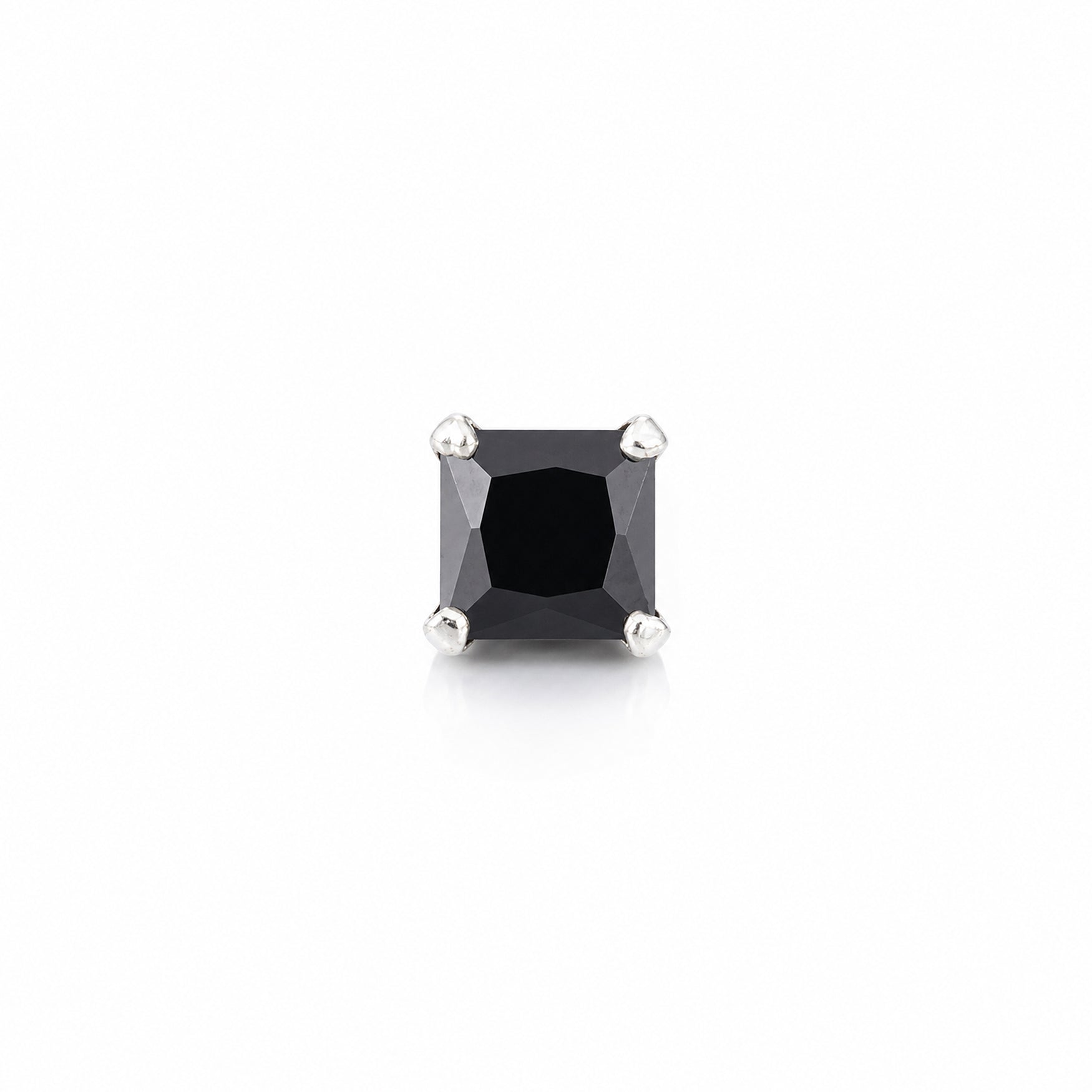 Black square Gemstone silver Nosepin