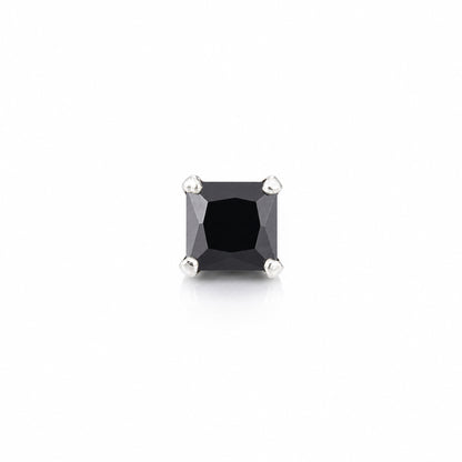 Black square Gemstone silver Nosepin