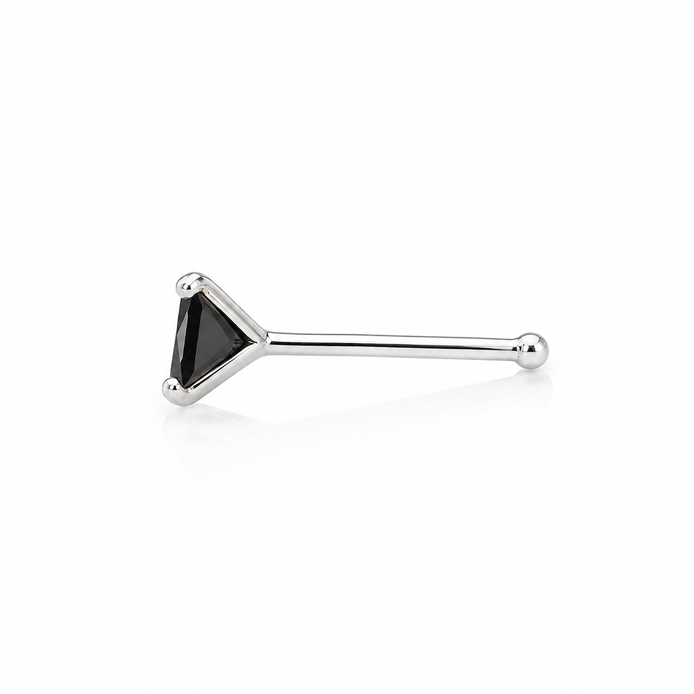 Black square Gemstone silver Nosepin