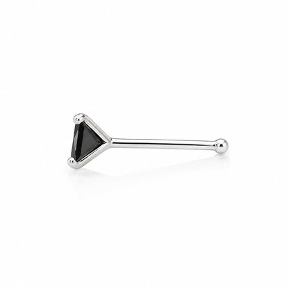 Black square Gemstone silver Nosepin
